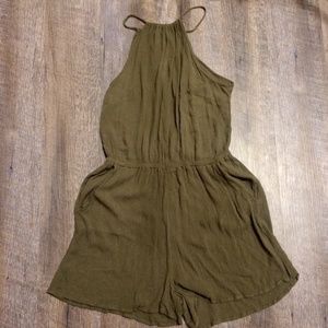 H&M Halter Crepe Open Back Romper